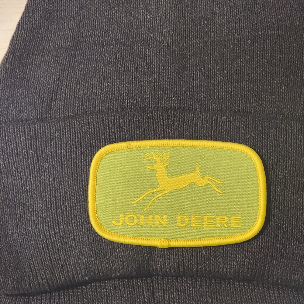 John Deere Patched Knit Cuffed Beanie in Black